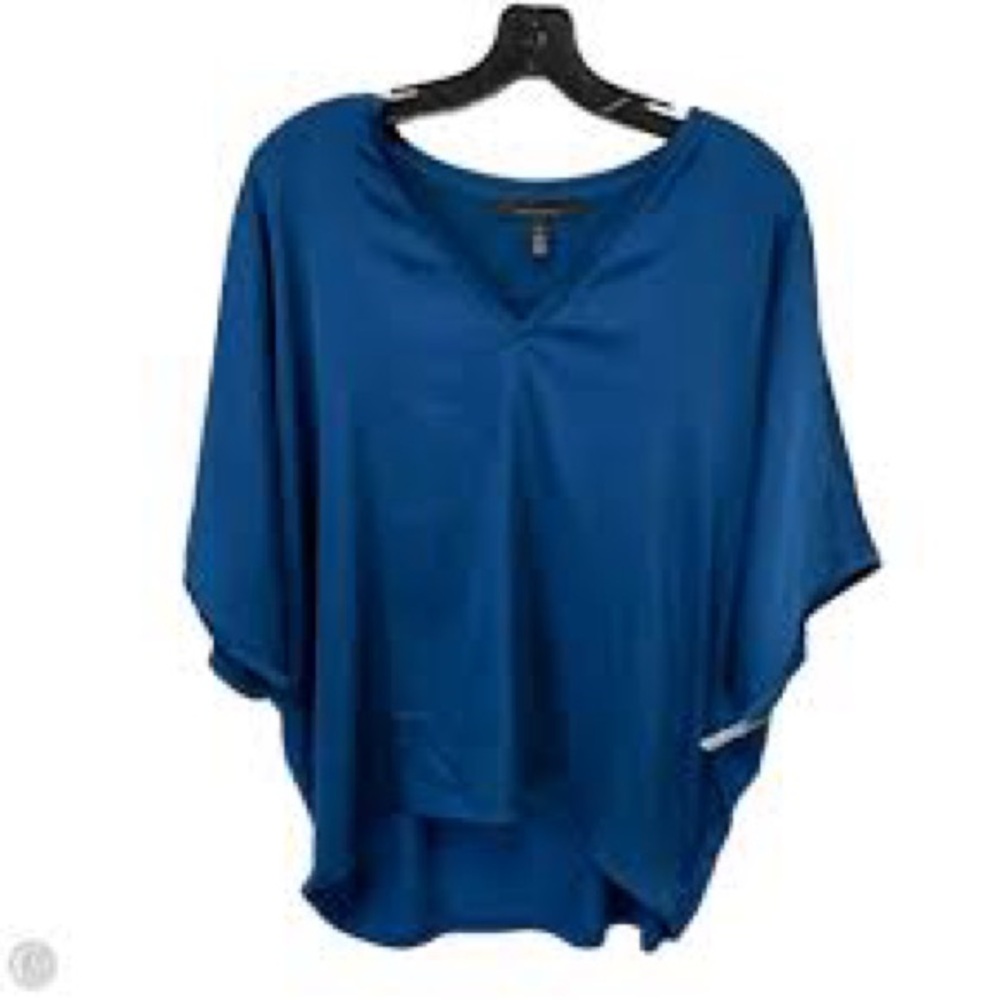 NWT WHBM L blue satin style blouse